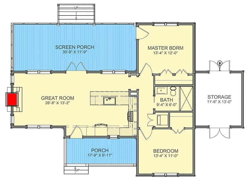 0014 2 bedroom single story cottage with screened porch smallhometours.com 11