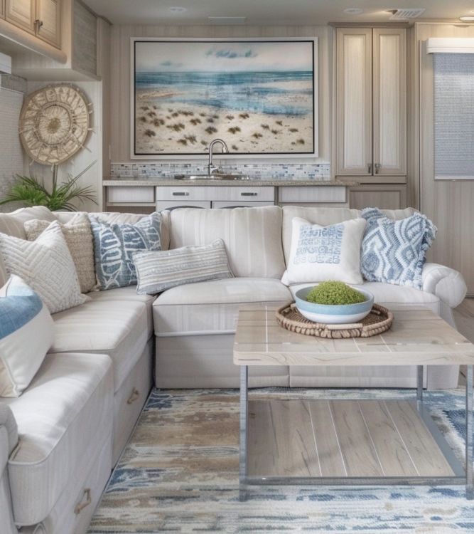 0016 Tour this California beachside park model RV with porch. The interior is breathtaking smallhometours 2