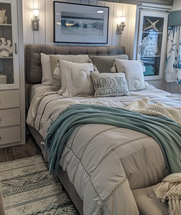 0016 Tour this California beachside park model RV with porch. The interior is breathtaking smallhometours 4