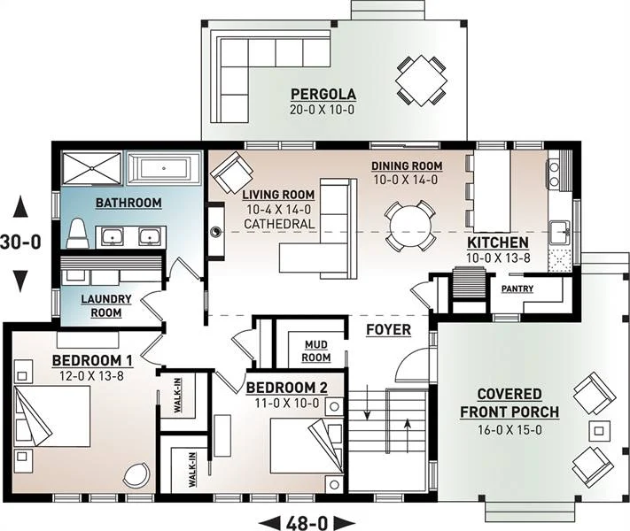 0024 single story 2 bedroom bergen scandinavian home smallhometours.com 4
