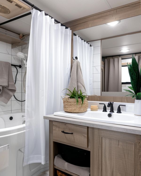 0031 Take a look inside a seemingly simple white model. The interior decor is beautiful smallhometours.com 2