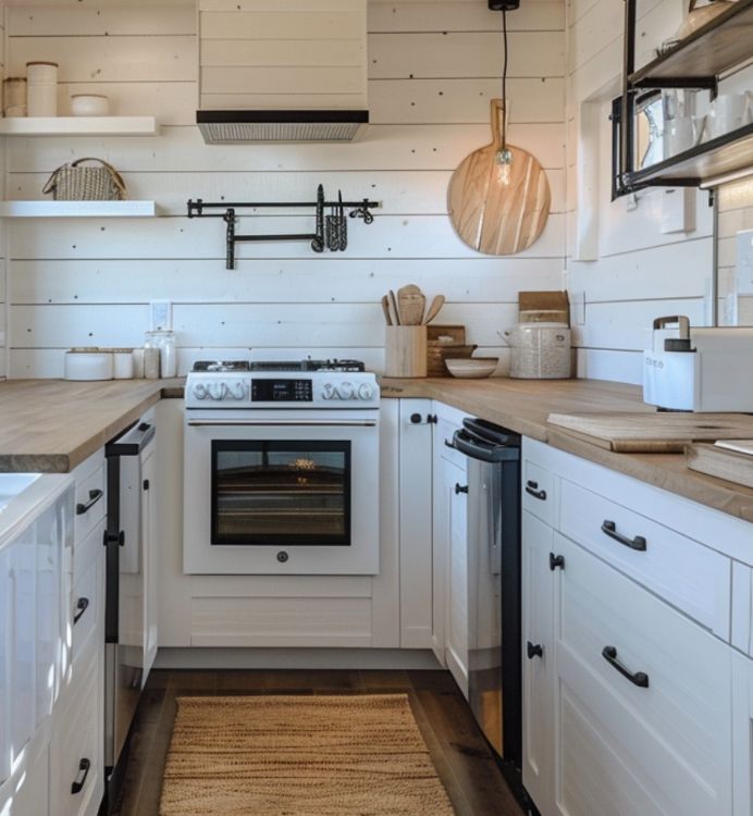 0032 Walk inside this tiny white house. The interior is simply gorgeous smallhometours.com 4