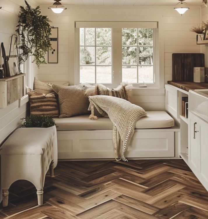 0032 Walk inside this tiny white house. The interior is simply gorgeous smallhometours.com 6