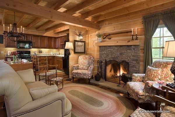 0044 Tour this custom Clayton Log Cabin that can fit a family of 8 smallhometours.com 4