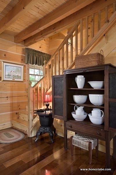 0044 Tour this custom Clayton Log Cabin that can fit a family of 8 smallhometours.com 8