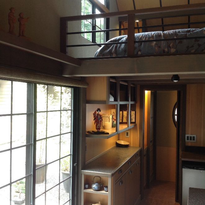 The shelves and cabinets.