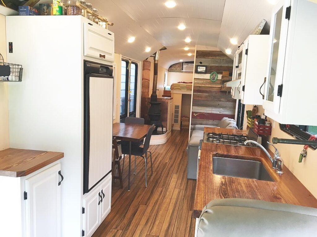 0048 Peek inside this converted bus Its unique kitchen will charm you with its efficiency smallhometours.com 3