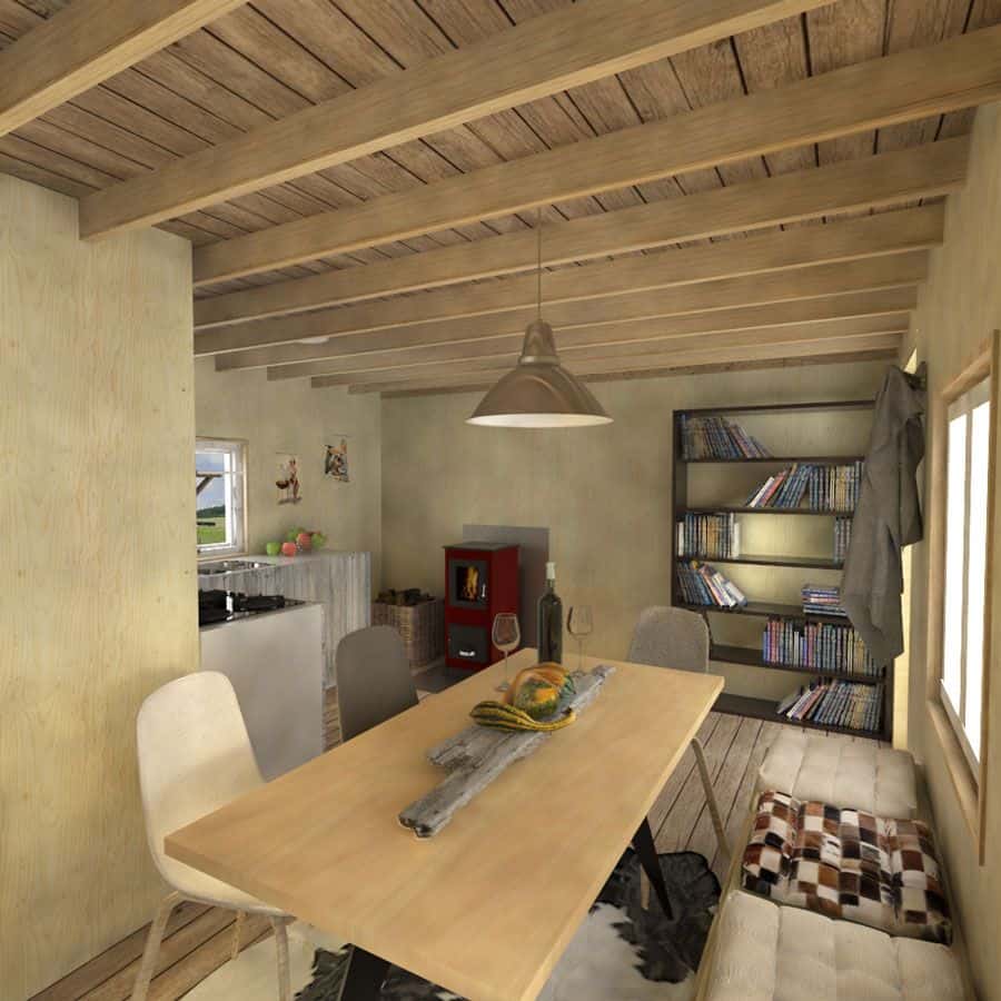 0052 1 bedroom country style two story chloe cabin smallhometours.com 1
