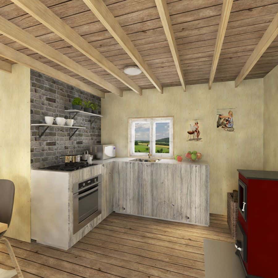 0052 1 bedroom country style two story chloe cabin smallhometours.com 2