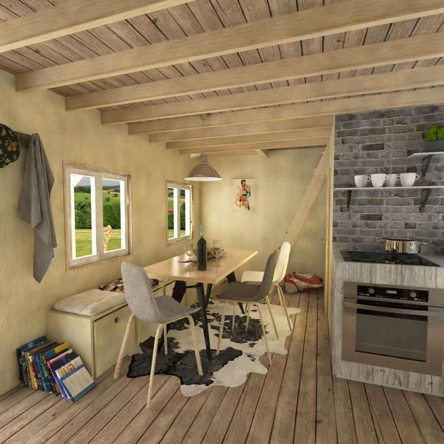 0052 1 bedroom country style two story chloe cabin smallhometours.com 3