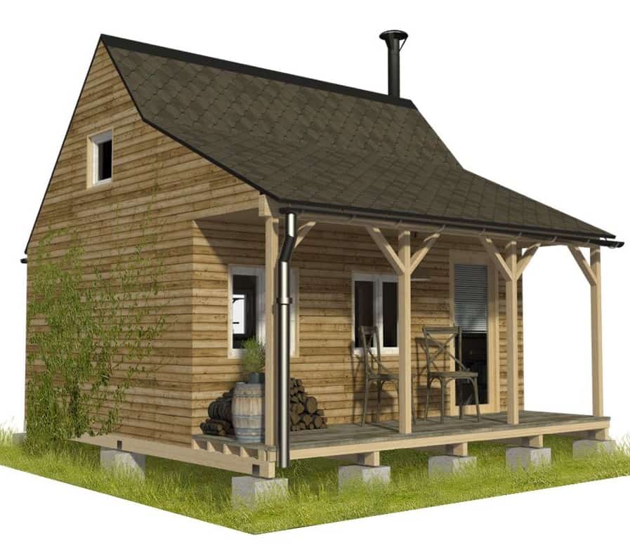 0052 1 bedroom country style two story chloe cabin smallhometours.com 4
