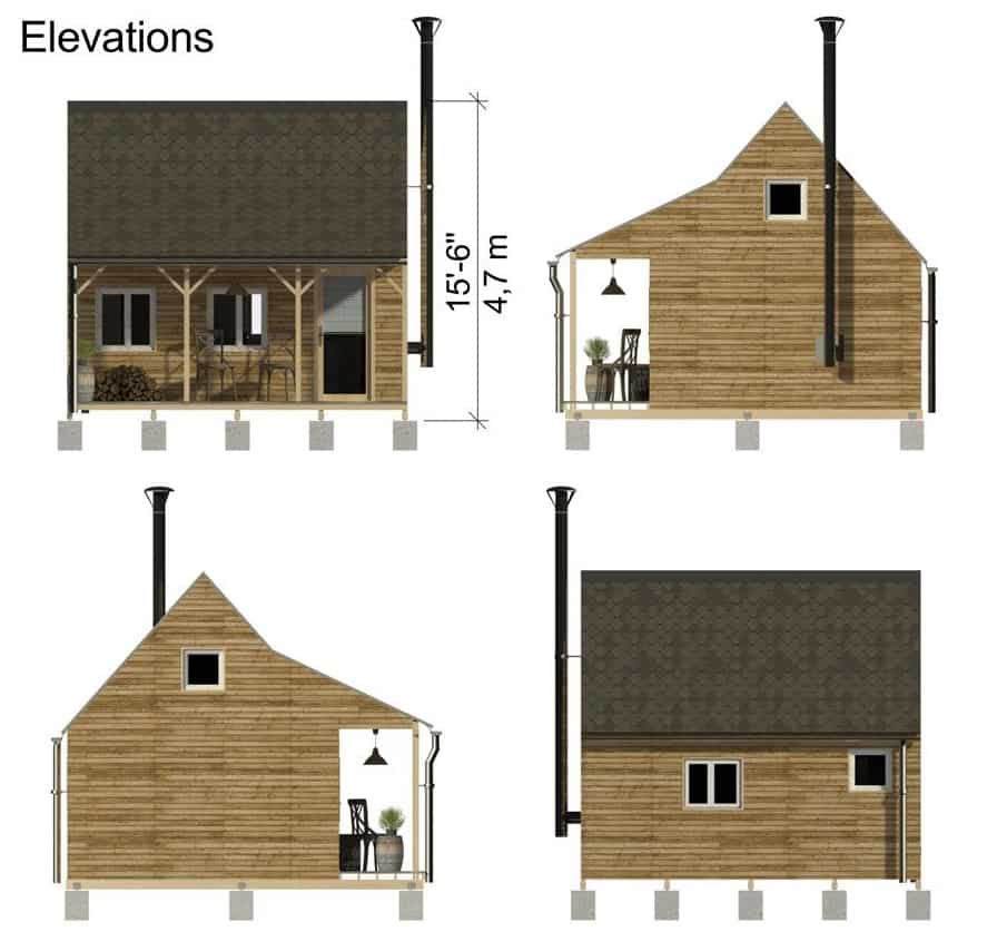0052 1 bedroom country style two story chloe cabin smallhometours.com 5