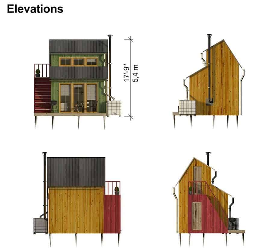 0056 1 bedroom two story jayne garden hut smallhometours.com 5