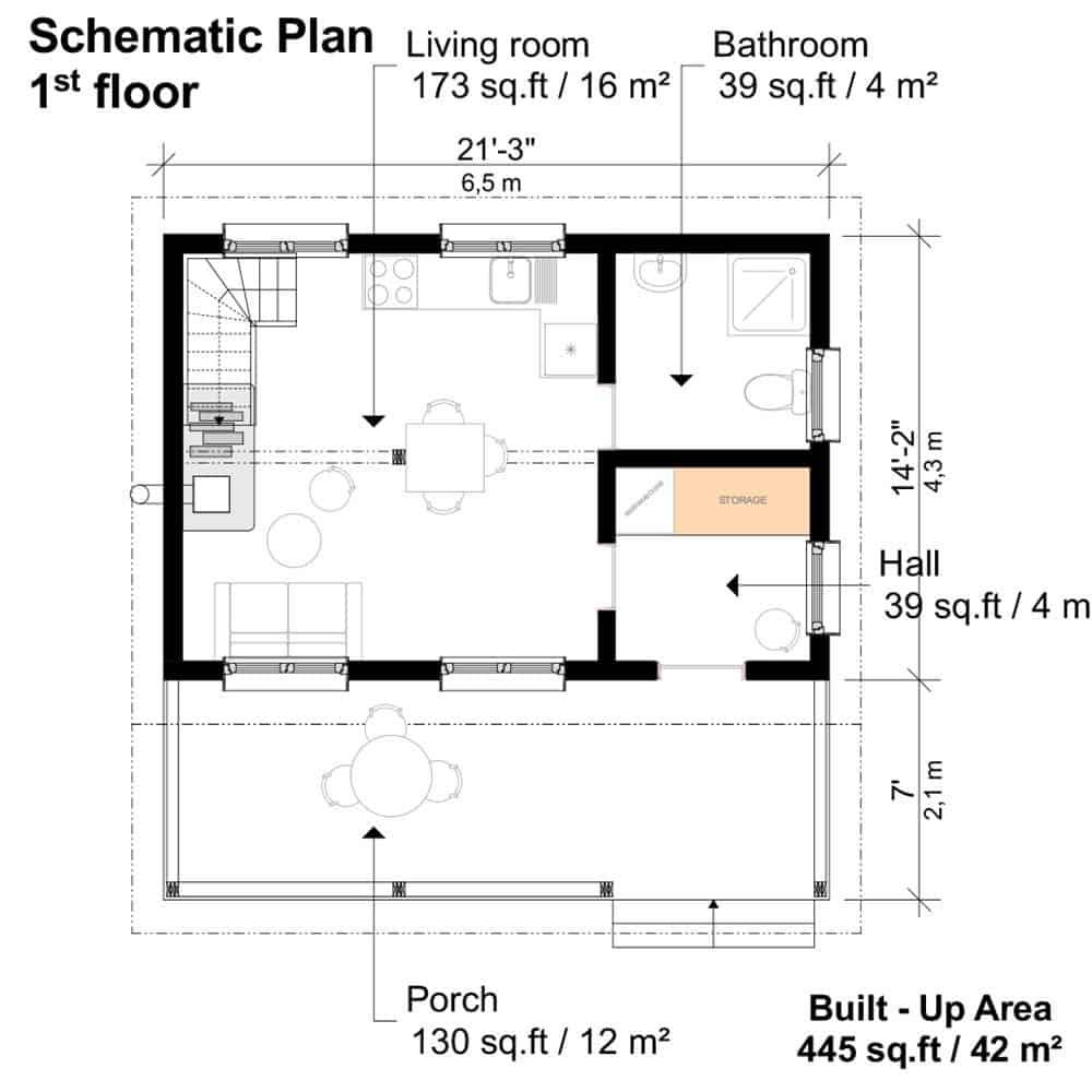 0057 two story small 1 bedroom brooklyn budget cottage smallhometours 6