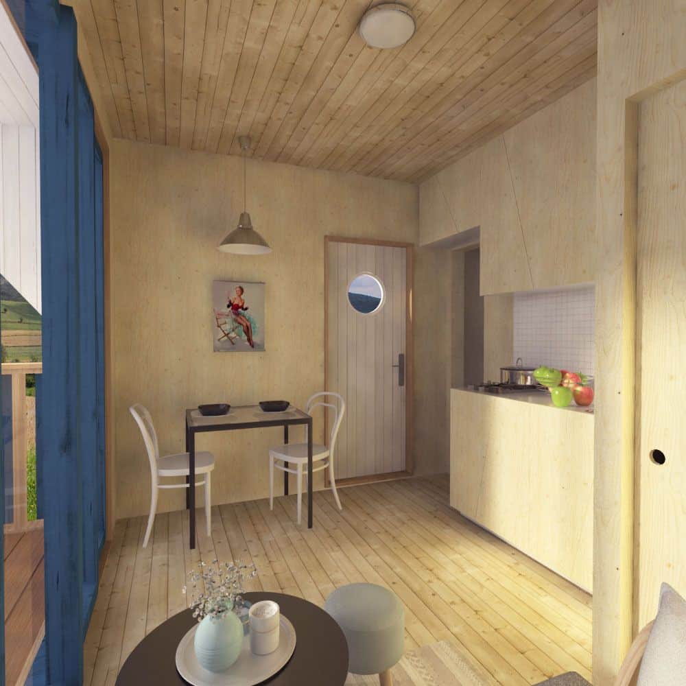 0060 1 bedroom single story ashley river cabin smallhometours.com 1