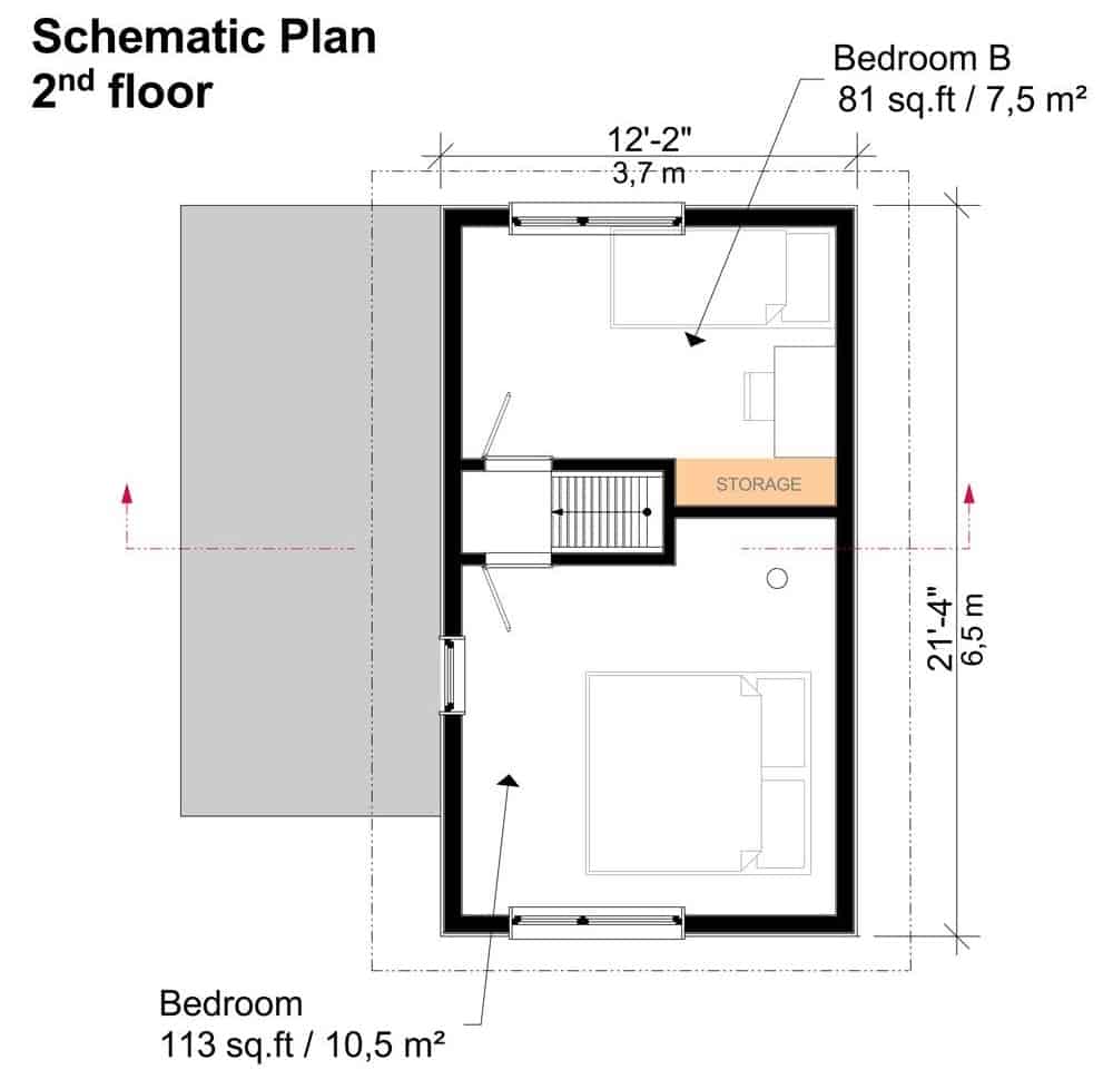 0061 two story cottage style 2 bedroom kathy cabin smallhometours.com 8