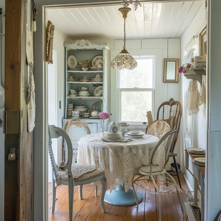 0062 Visit this shabby chic tiny home planned for folks born in the 50s 60s or 70s smallhometours.com 3