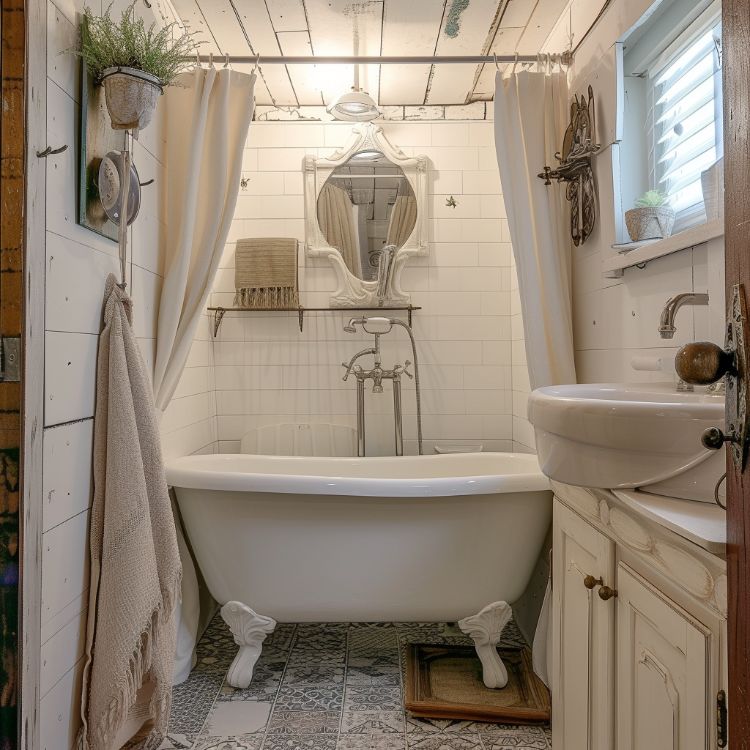 0062 Visit this shabby chic tiny home planned for folks born in the 50s 60s or 70s smallhometours.com 6