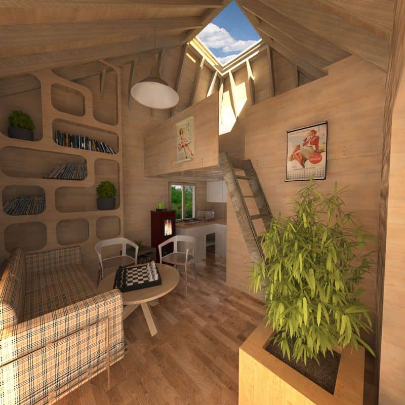 0063 single story 1 bedroom wood cabin aiko smallhometours.com 1