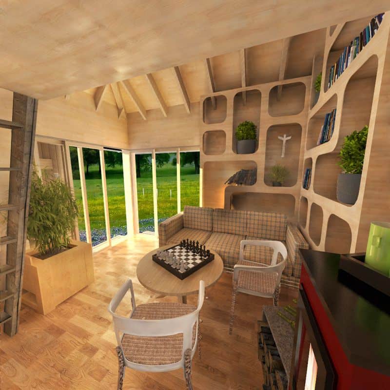 0063 single story 1 bedroom wood cabin aiko smallhometours.com 2