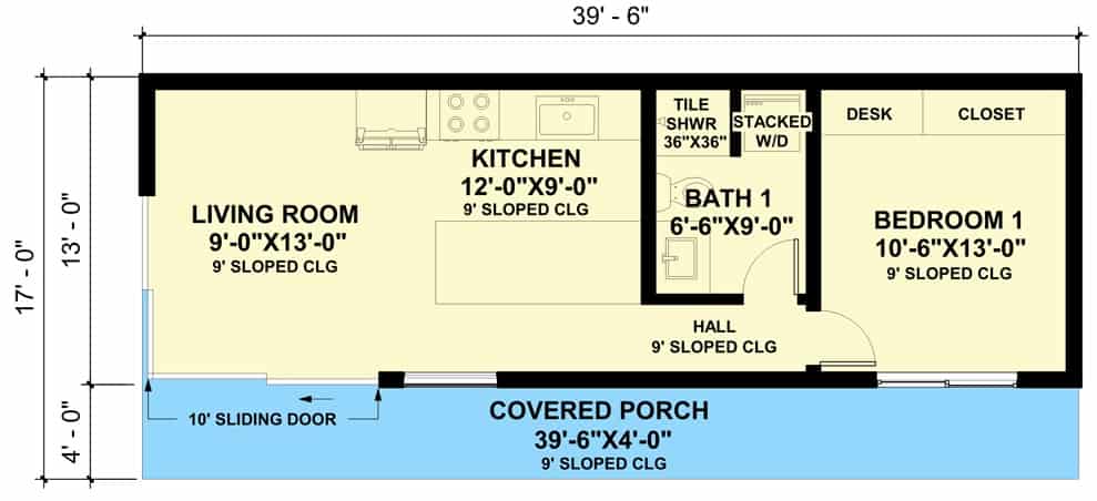0079 single story modern style 1 bedroom adu smallhometours.com 6