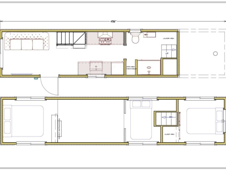 0086 Dont underestimate this tiny home It features 3 bedrooms and can fit 6 to 8 people smallhometours.com 8