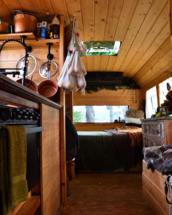 0089 Check out the laidback interior of this school bus renovation smallhometours.com 3