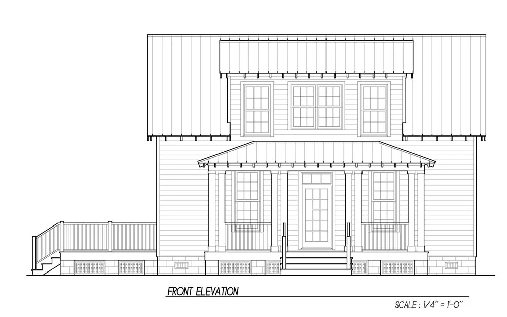 0093 3 bedroom two story katrina cottage for corner lot smallhometours.com 11