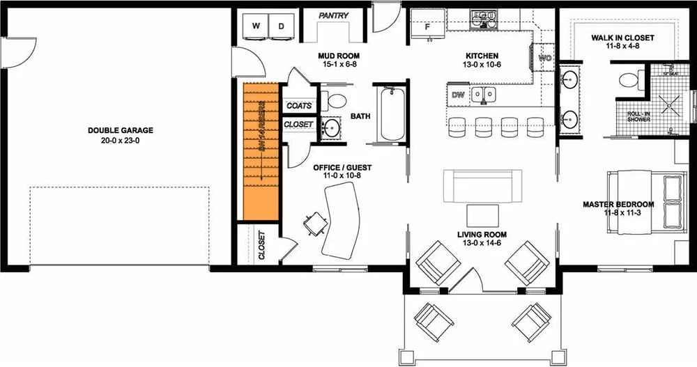 0094 2 bedroom single story new american home with double garage smallhometours.com 4