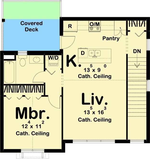 0098 two story 1 bedroom drive through carriage aprtment with second floor covered deck smallhometours.com 7