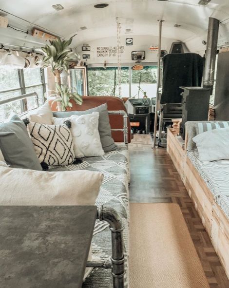 0102 How one couple lives on the go without sacrificing the comforts of home in their renovated skoolie 3
