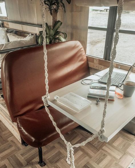 0102 How one couple lives on the go without sacrificing the comforts of home in their renovated skoolie 4