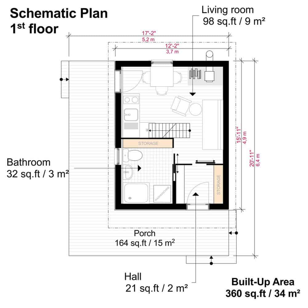 0103 two story 2 bedroom arianna tower cabin smallhometours.com 9