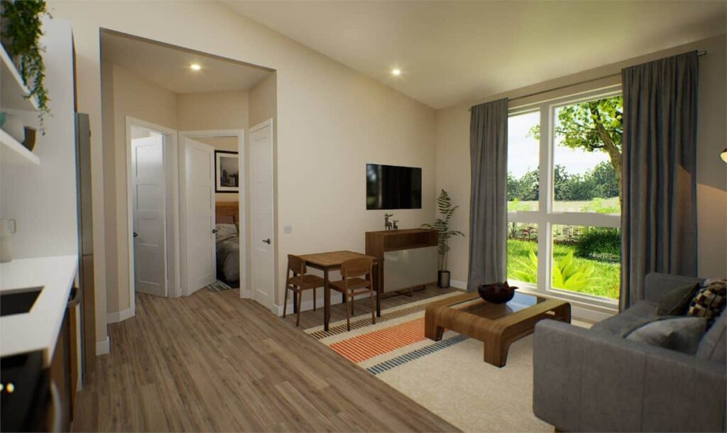 0106 the piccolo modern home the house designers smallhometours.com 8