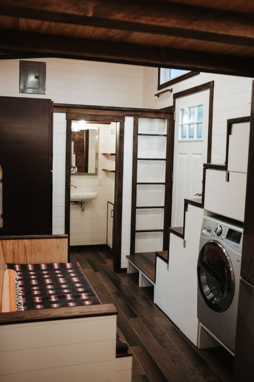 0128 Modern metal siding leads to industrial interiors in this contemporary tiny home smallhometours.com 6