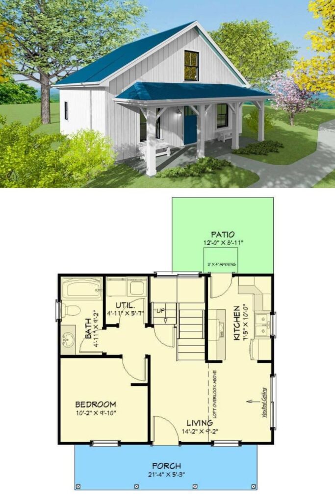 0128 country style cottage smallhometours.com 2
