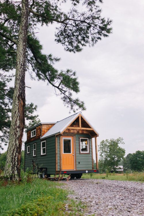 0130 Rustic style with a modern twist creates a bucolic oasis in this Maine inspired tiny home smallhometours.com 2