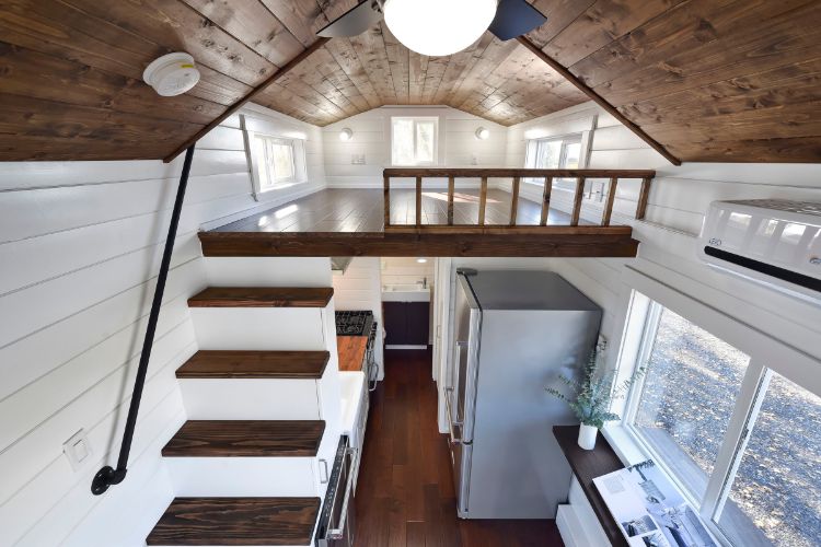0141 In contemporary farmhouse style this sleek tiny home fits all lifes comforts into 22 feet smallhometours.com 4