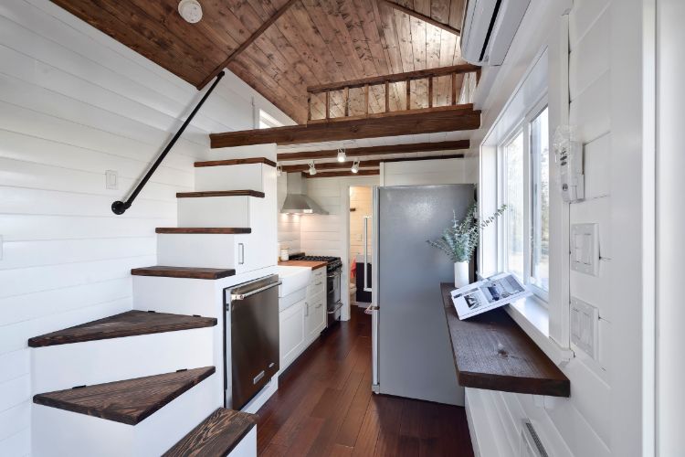 0141 In contemporary farmhouse style this sleek tiny home fits all lifes comforts into 22 feet smallhometours.com 5