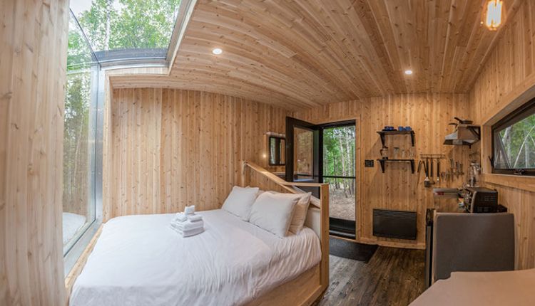 0147 Panoramic windows offer exquisite stargazing in this Canadian micro chalet smallhometours.com 2