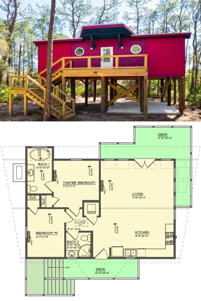 0156 modern low country cabin smallhometours.com 2