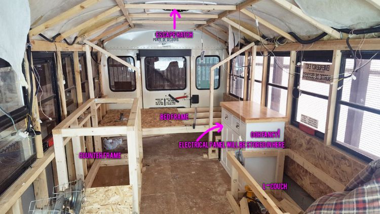 0167 Couple bought an old school bus and completely transformed the inside smallhometours.com 2
