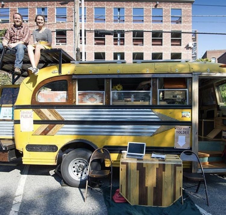 0170 Couple left their life behind to live full time in a renovated Skoolie. Take a tour inside smallhometours.com 10