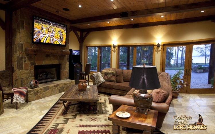 0199 Explore this beautifully lit timber frame home for a glimpse at a true rustic retreat smallhometours.com 21