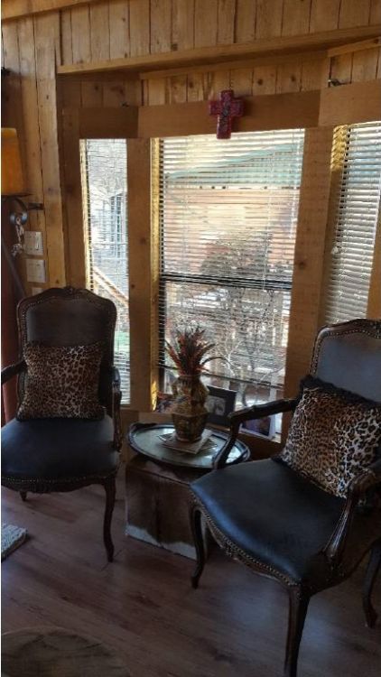 0211 You cant miss the striking interior decor in this park model smallhometours.com 3