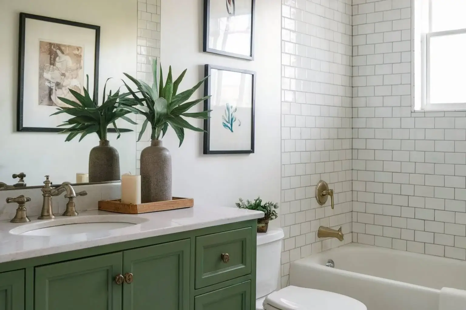 Most Captivating 25 Small Bathroom Green Vanity Ideas That Make You Go