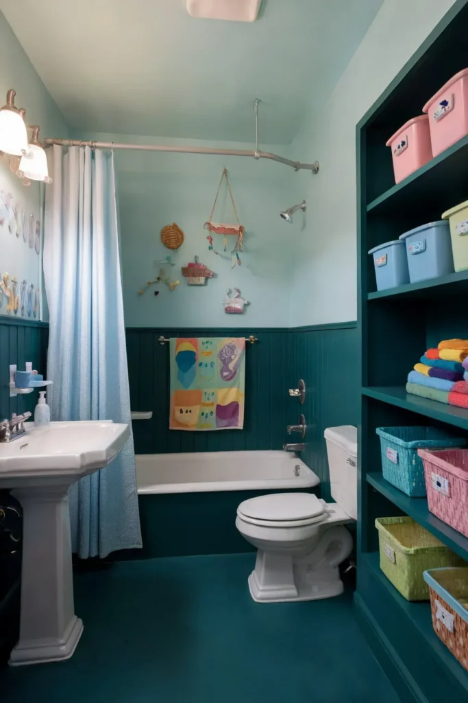 dark green small bathroom ideas smallhometours.com 14