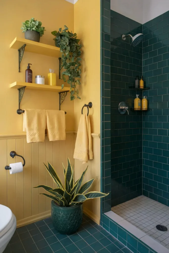 dark green small bathroom ideas smallhometours.com 6