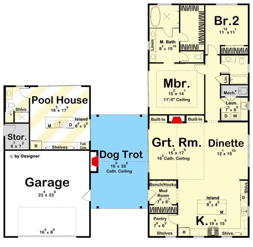 0327 623150DJ 2 bedroom cottage architectural designs smallhometours 17