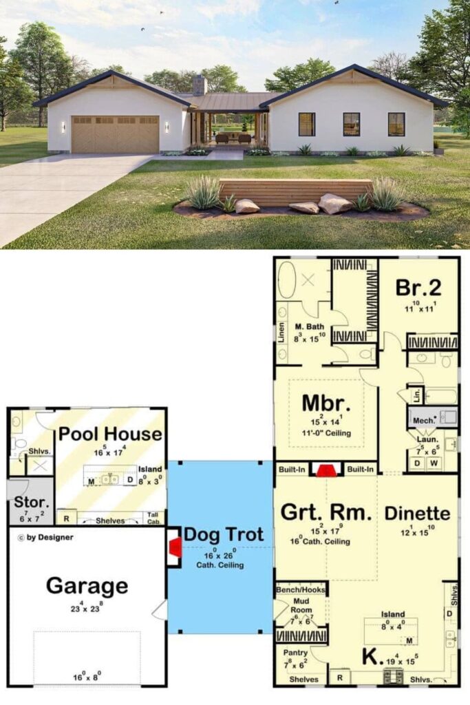 0327 623150DJ 2 bedroom cottage architectural designs smallhometours 2